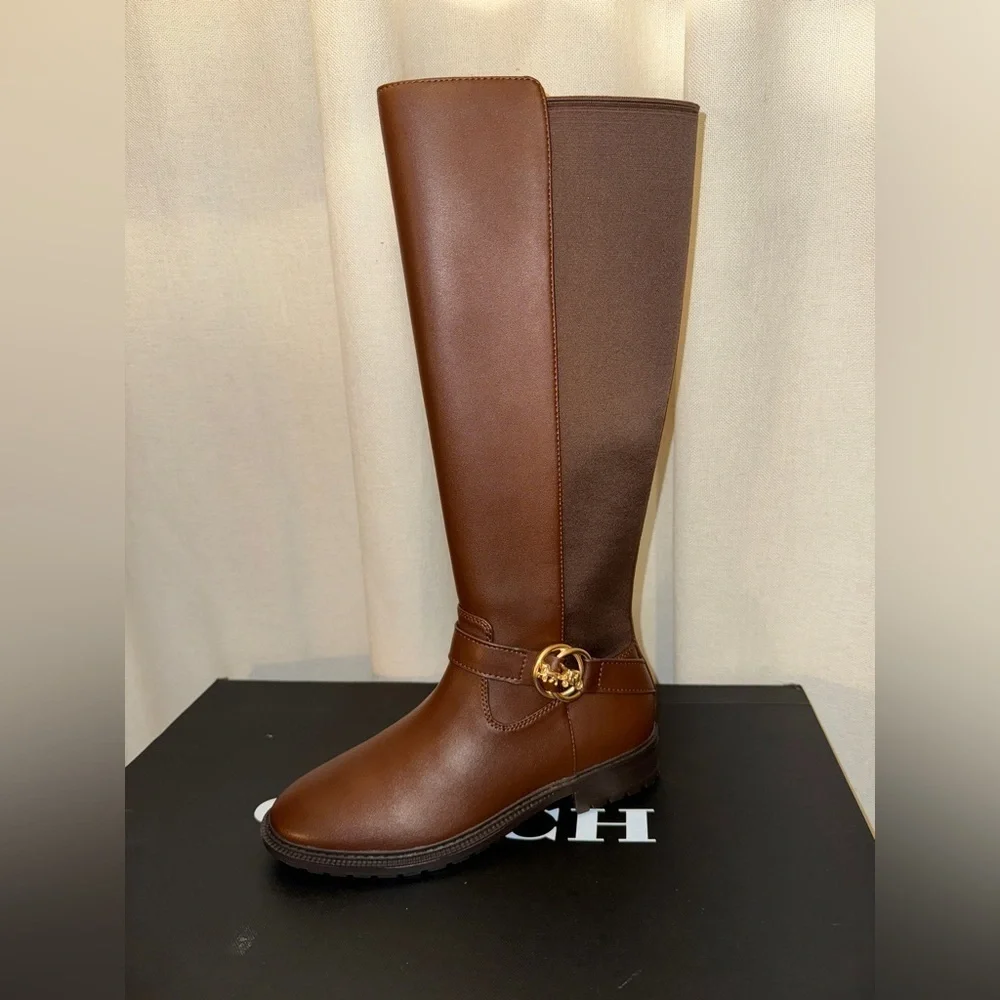 Coach Women's FarrahLogo Buckle Riding Boots NWT 6.5
